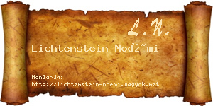 Lichtenstein Noémi névjegykártya